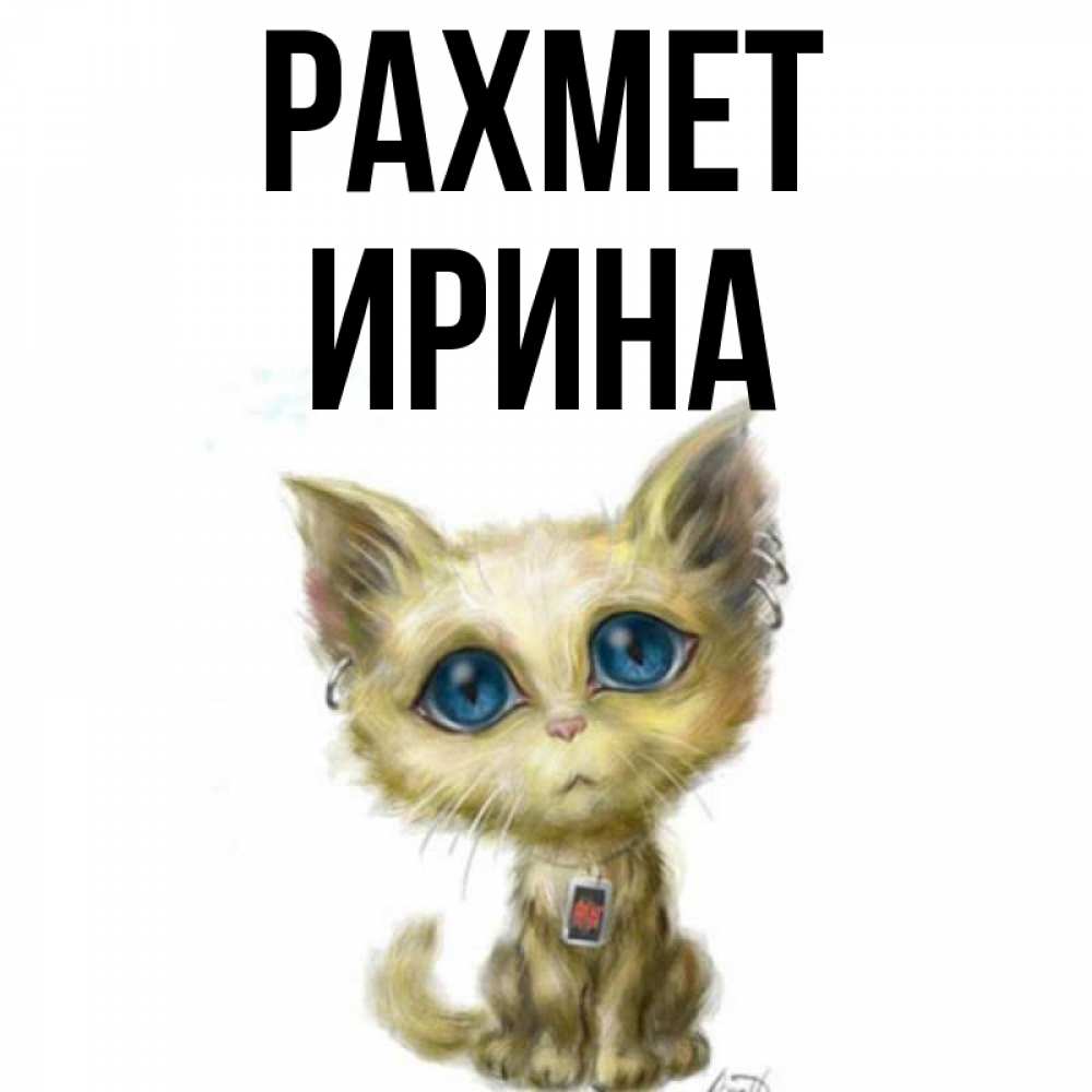 Күн сайын ашық хат с именем, Ирина рахмет рисованный кот благодарит вас Онлайн тегін жүктеп алу тілектері бар керемет карта 