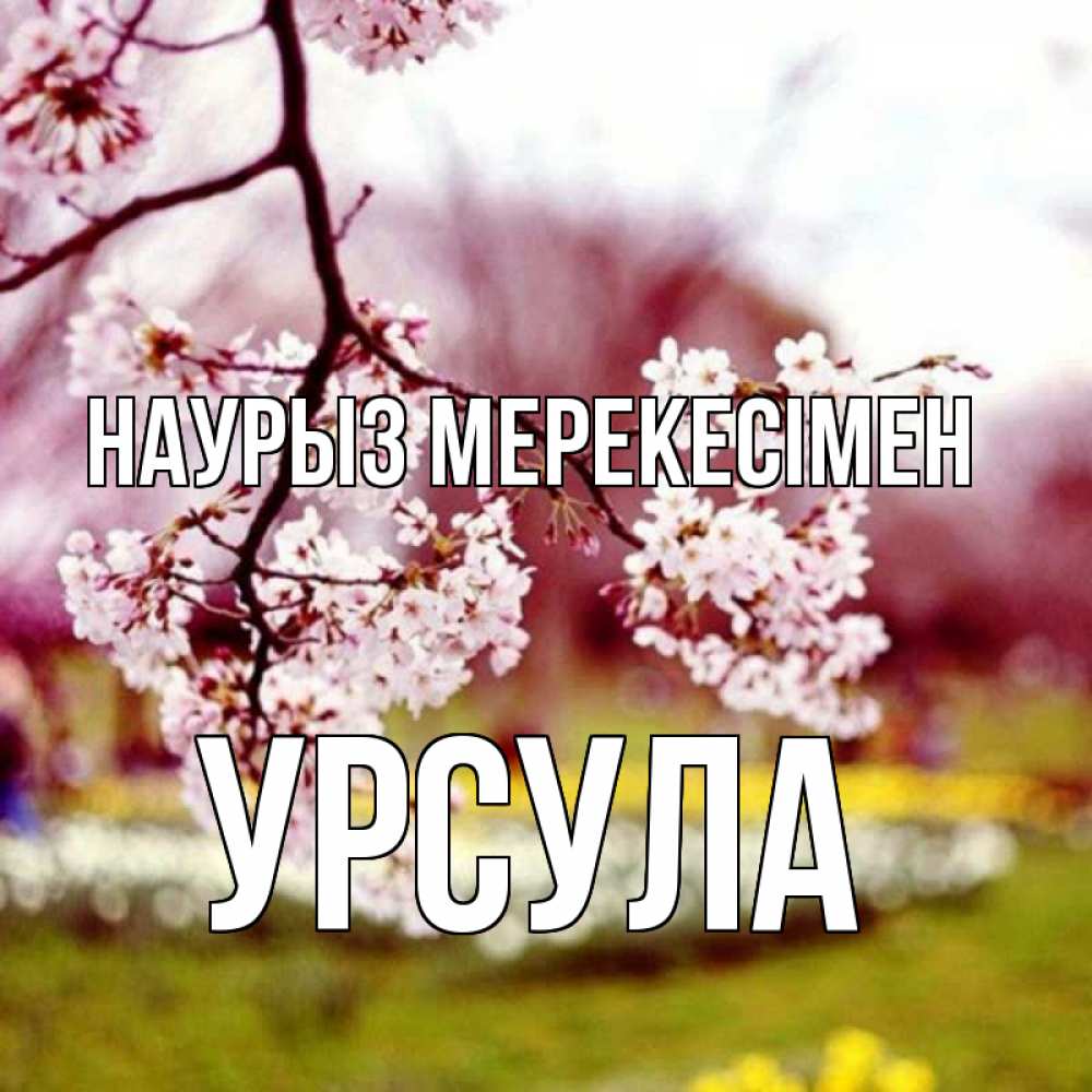 Күн сайын ашық хат с именем, Урсула Наурыз мерекесімен яблоня Онлайн тегін жүктеп алу тілектері бар керемет карта 