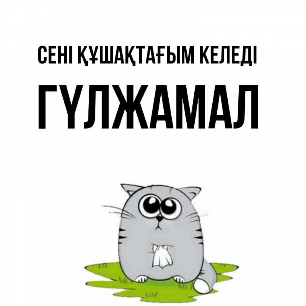 Күн сайын ашық хат с именем, ГҮЛЖАМАЛ сені құшақтағым келеді котик теребит платочек сидя на травке Онлайн тегін жүктеп алу тілектері бар керемет карта 