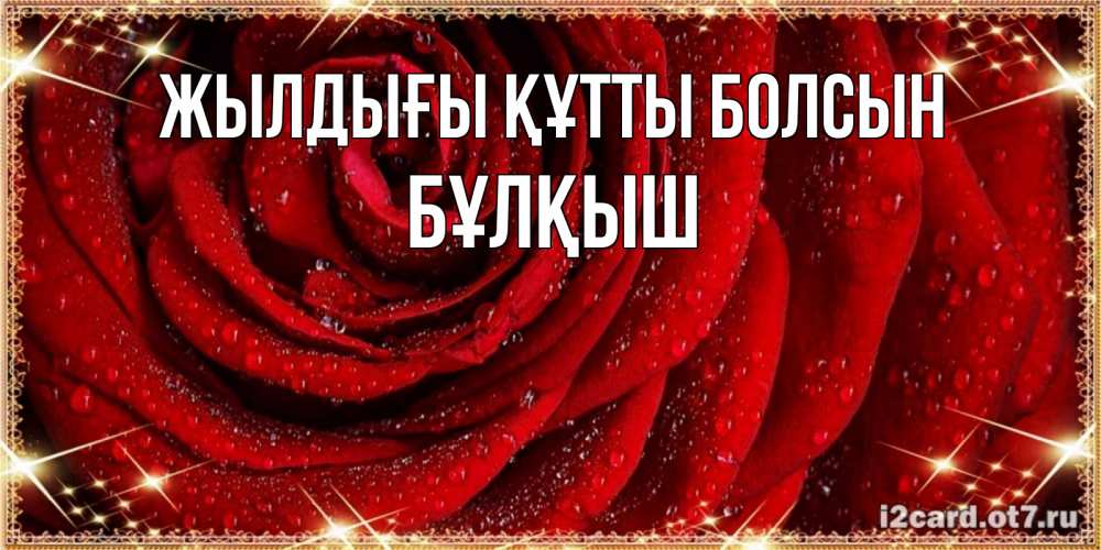 Күн сайын ашық хат с именем, Бұлқыш Жылдығы құтты болсын роса на розе блестящая в лучах солнца Онлайн тегін жүктеп алу тілектері бар керемет карта 