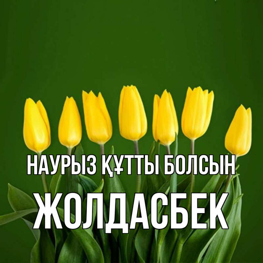 Күн сайын ашық хат с именем, Жолдасбек Наурыз құтты болсын желтого цвета 3 Онлайн тегін жүктеп алу тілектері бар керемет карта 