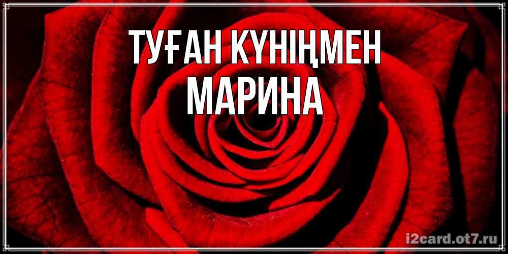 Күн сайын ашық хат с именем, Марина Туған күніңмен алая роза Онлайн тегін жүктеп алу тілектері бар керемет карта 