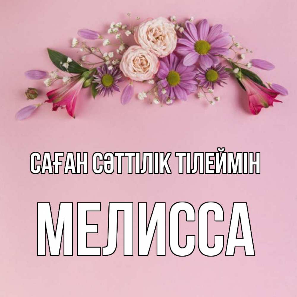 Күн сайын ашық хат с именем, Мелисса Саған сәттілік тілеймін розовый фон Онлайн тегін жүктеп алу тілектері бар керемет карта 