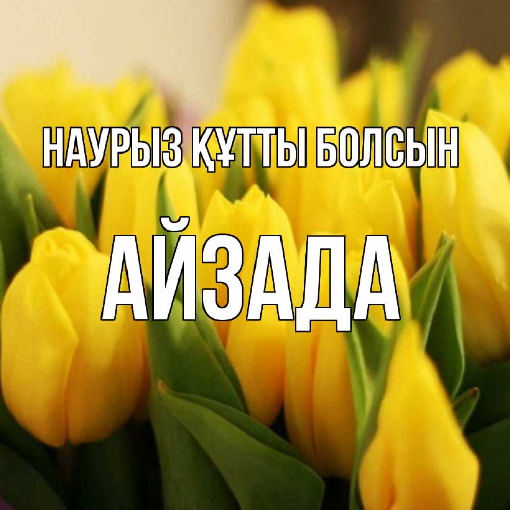 Күн сайын ашық хат с именем, АЙЗАДА Наурыз құтты болсын цветы Онлайн тегін жүктеп алу тілектері бар керемет карта 