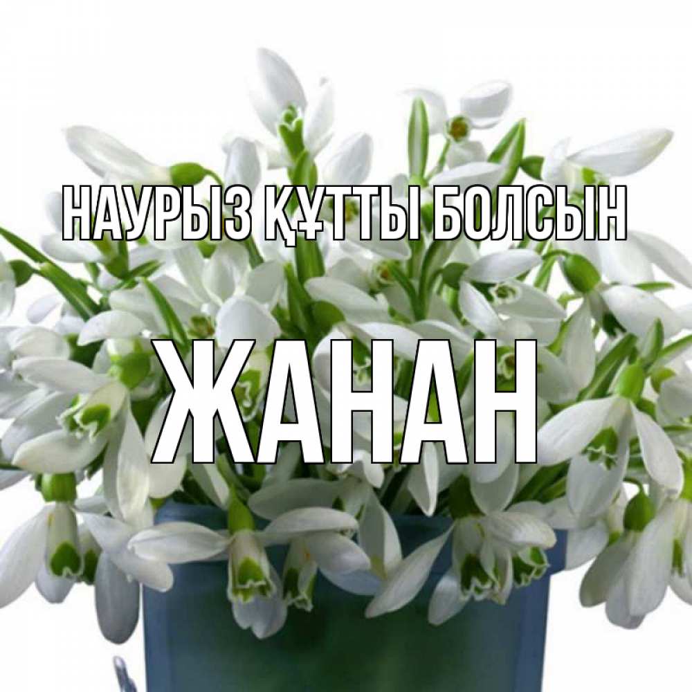 Күн сайын ашық хат с именем, ЖАНАН Наурыз құтты болсын цветы к наурызу Онлайн тегін жүктеп алу тілектері бар керемет карта 