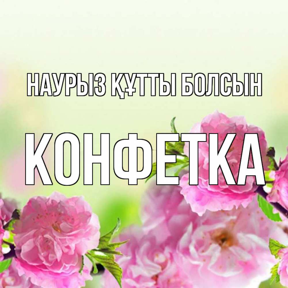 Күн сайын ашық хат с именем, Конфетка Наурыз құтты болсын цветы Онлайн тегін жүктеп алу тілектері бар керемет карта 