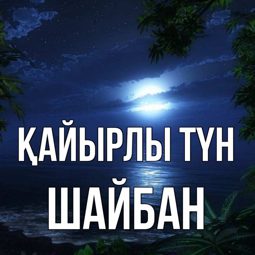 Күн сайын ашық хат с именем, ШАЙБАН Қайырлы түн тропический остров Онлайн тегін жүктеп алу тілектері бар керемет карта 