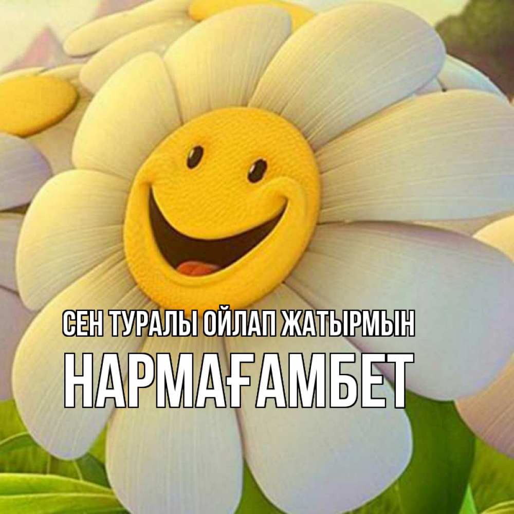 Күн сайын ашық хат с именем, НАРМАҒАМБЕТ Сен туралы ойлап жатырмын позитивные мысли Онлайн тегін жүктеп алу тілектері бар керемет карта 