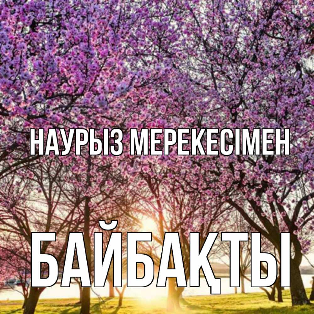 Күн сайын ашық хат с именем, Байбақты Наурыз мерекесімен праздник весны наурыз Онлайн тегін жүктеп алу тілектері бар керемет карта 