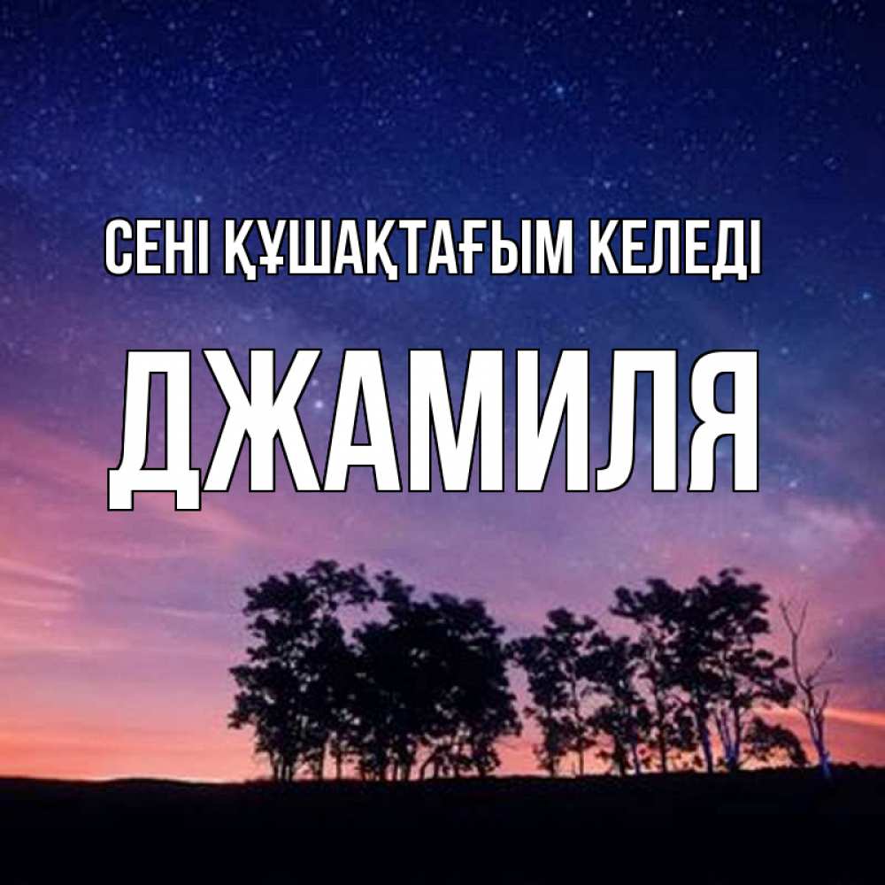 Күн сайын ашық хат с именем, Джамиля сені құшақтағым келеді силуэты деревьев Онлайн тегін жүктеп алу тілектері бар керемет карта 