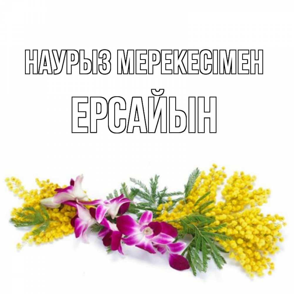 Күн сайын ашық хат с именем, Ерсайын Наурыз мерекесімен открытка на международный женский день с цветами  1 Онлайн тегін жүктеп алу тілектері бар керемет карта 