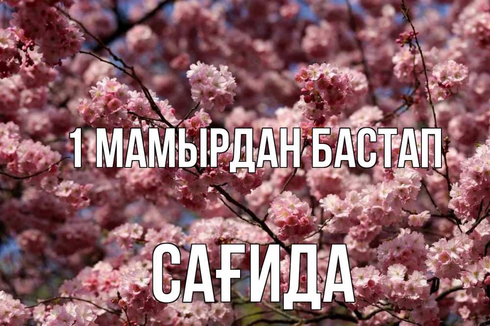 Күн сайын ашық хат с именем, САҒИДА 1 мамырдан бастап С 1 мая Онлайн тегін жүктеп алу тілектері бар керемет карта 