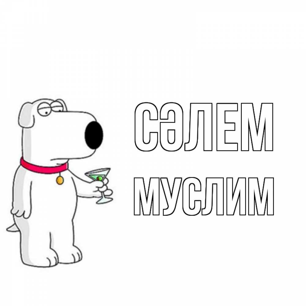 Күн сайын ашық хат с именем, Муслим Сәлем собака и коктейль Онлайн тегін жүктеп алу тілектері бар керемет карта 