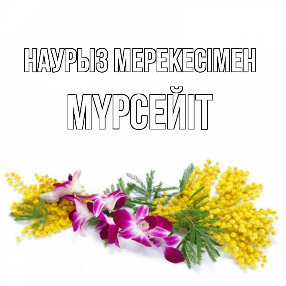Күн сайын ашық хат с именем, МҮРСЕЙІТ Наурыз мерекесімен открытка на международный женский день с цветами  1 Онлайн тегін жүктеп алу тілектері бар керемет карта 