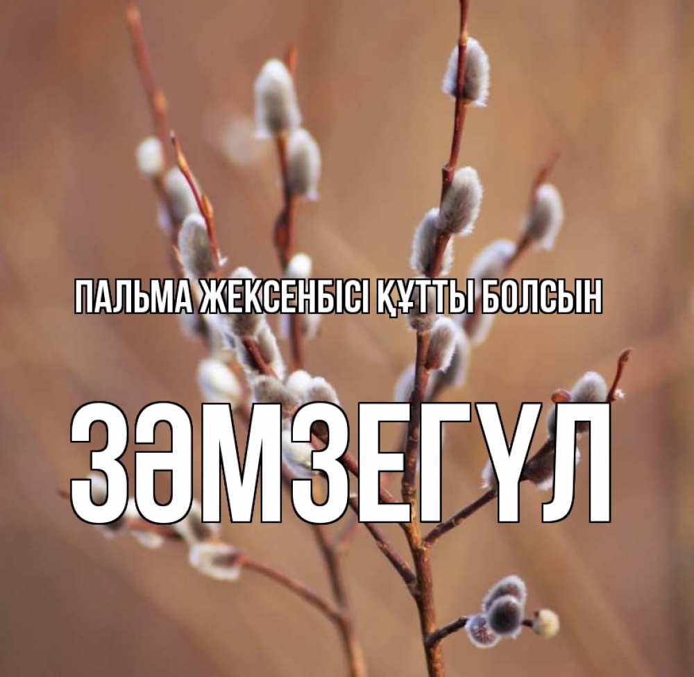 Күн сайын ашық хат с именем, ЗӘМЗЕГҮЛ Пальма жексенбісі құтты болсын верба Онлайн тегін жүктеп алу тілектері бар керемет карта 