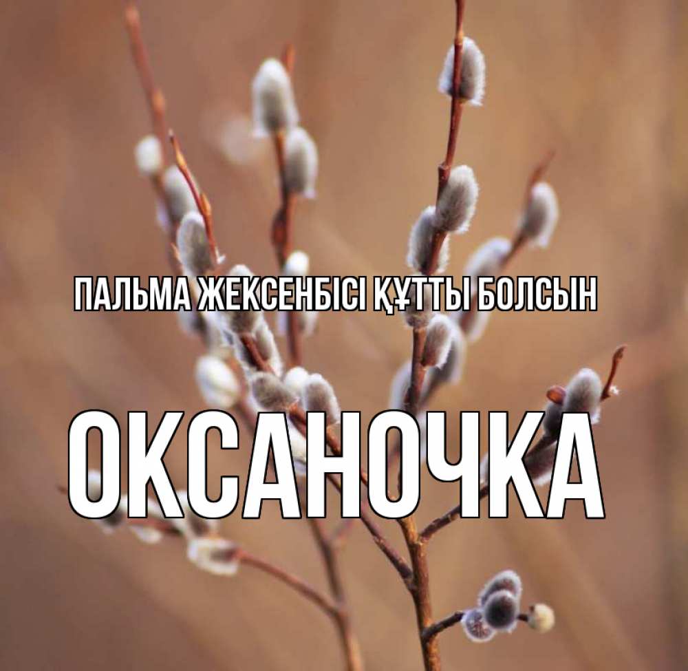 Күн сайын ашық хат с именем, Оксаночка Пальма жексенбісі құтты болсын верба Онлайн тегін жүктеп алу тілектері бар керемет карта 