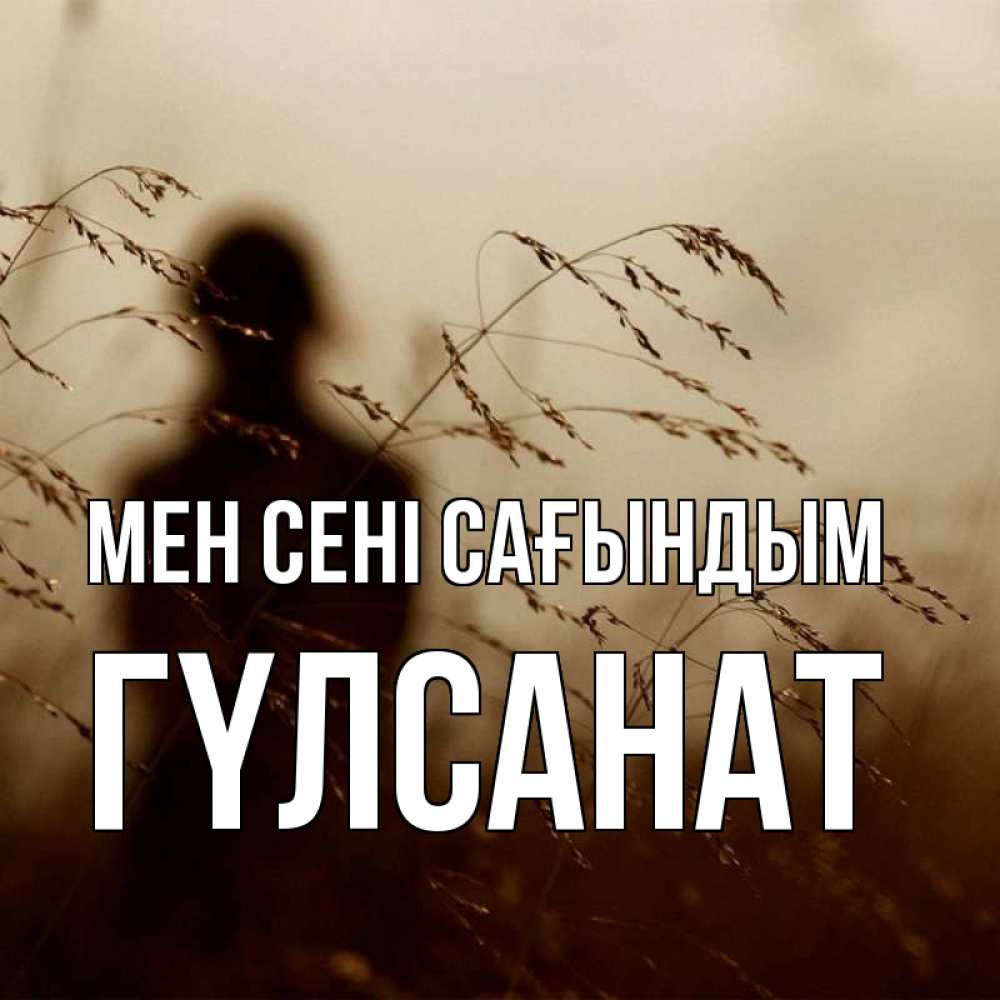 Күн сайын ашық хат с именем, ГҮЛСАНАТ Мен сені сағындым силуэт девушки Онлайн тегін жүктеп алу тілектері бар керемет карта 