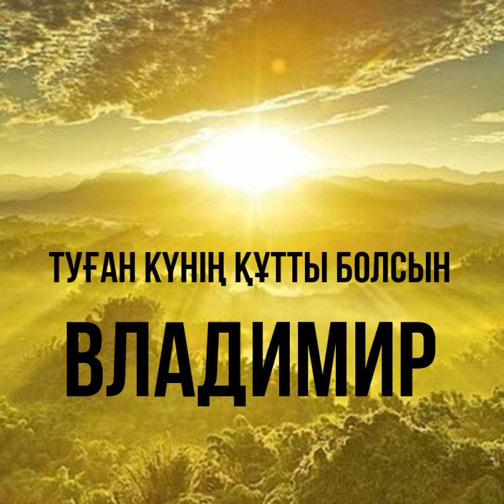 Күн сайын ашық хат с именем, Владимир Туған күнің құтты болсын леса и небо в желтом Онлайн тегін жүктеп алу тілектері бар керемет карта 