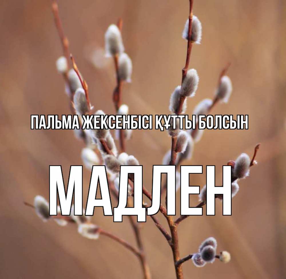 Күн сайын ашық хат с именем, Мадлен Пальма жексенбісі құтты болсын верба Онлайн тегін жүктеп алу тілектері бар керемет карта 