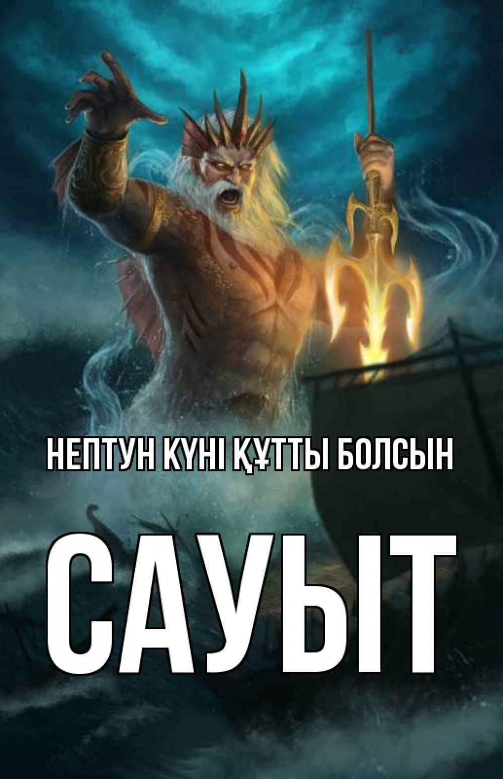 Күн сайын ашық хат с именем, САУЫТ нептун күні құтты болсын с днем Нептуна Онлайн тегін жүктеп алу тілектері бар керемет карта 