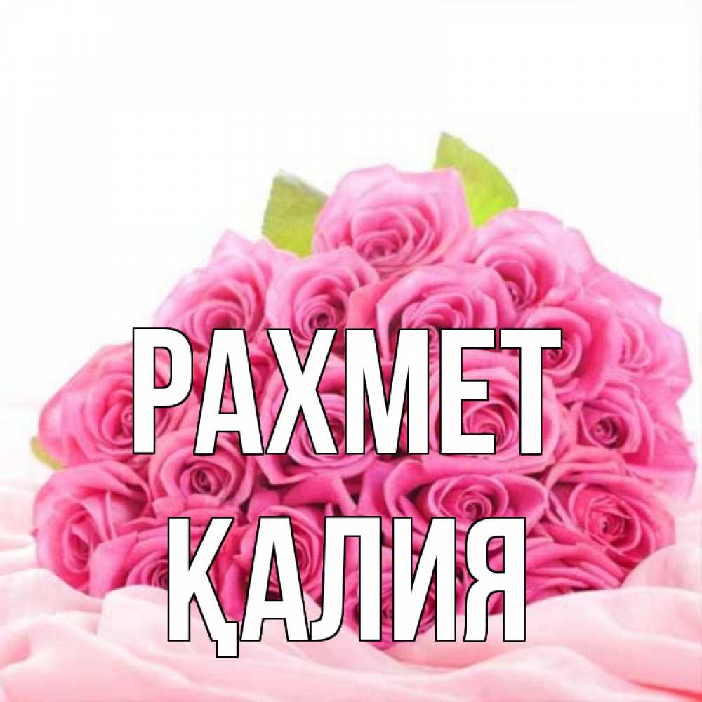 Күн сайын ашық хат с именем, ҚАЛИЯ рахмет розовые розы с подписью Онлайн тегін жүктеп алу тілектері бар керемет карта 