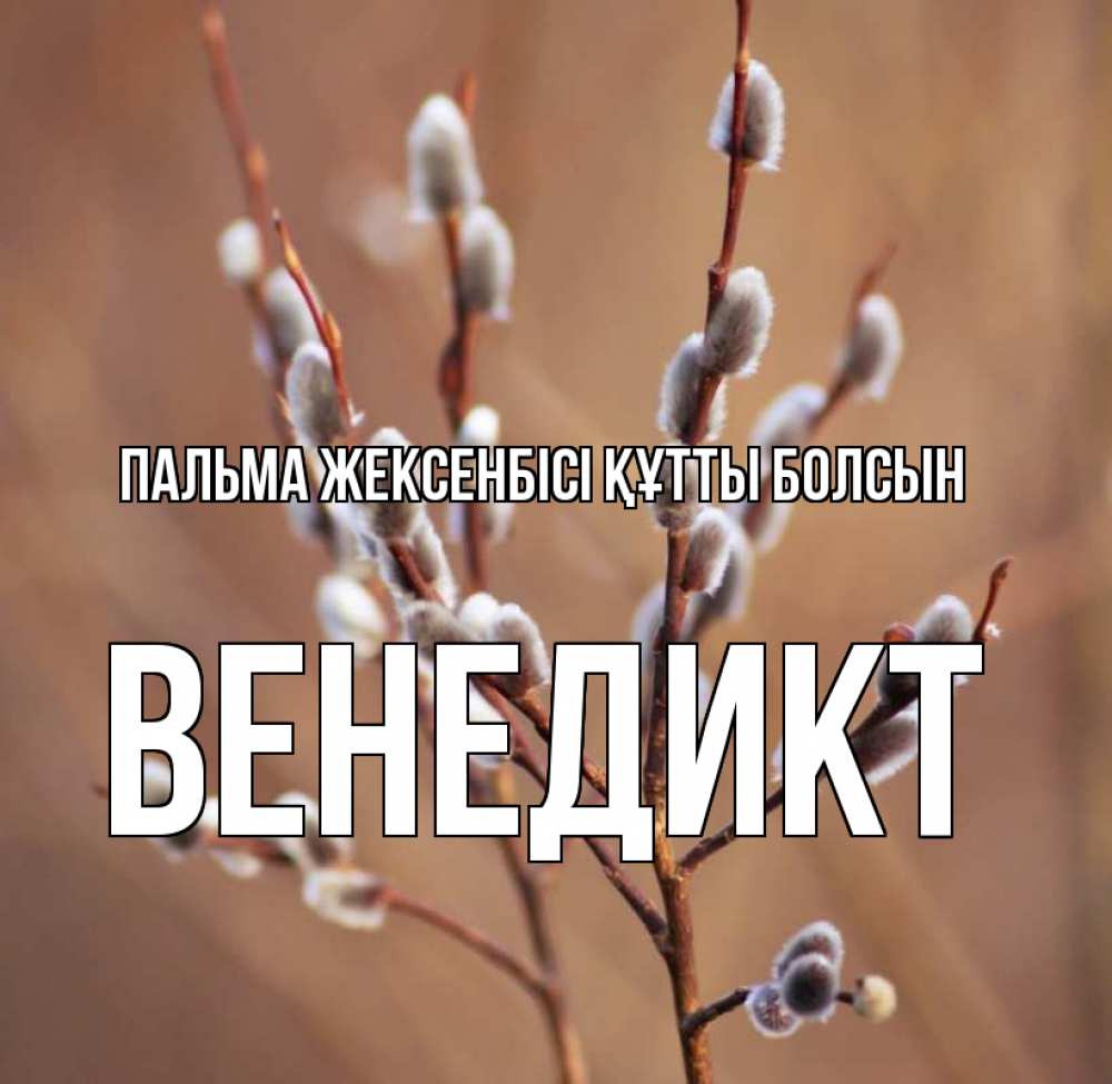 Күн сайын ашық хат с именем, Венедикт Пальма жексенбісі құтты болсын верба Онлайн тегін жүктеп алу тілектері бар керемет карта 