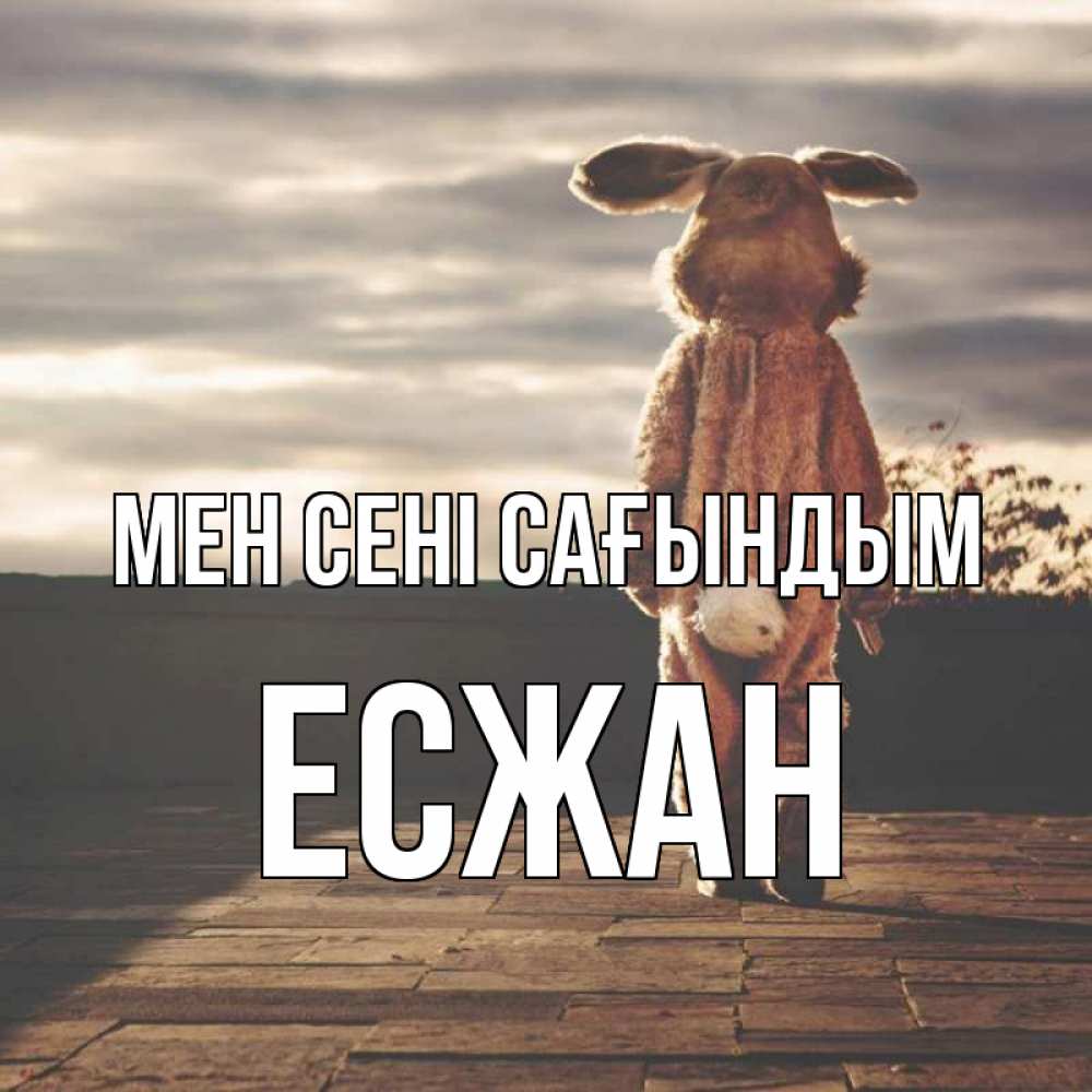 Күн сайын ашық хат с именем, Есжан Мен сені сағындым даже в костюме зайца Онлайн тегін жүктеп алу тілектері бар керемет карта 