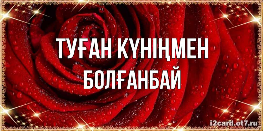 Күн сайын ашық хат с именем, Болғанбай Туған күніңмен роса на розе блестящая в лучах солнца Онлайн тегін жүктеп алу тілектері бар керемет карта 