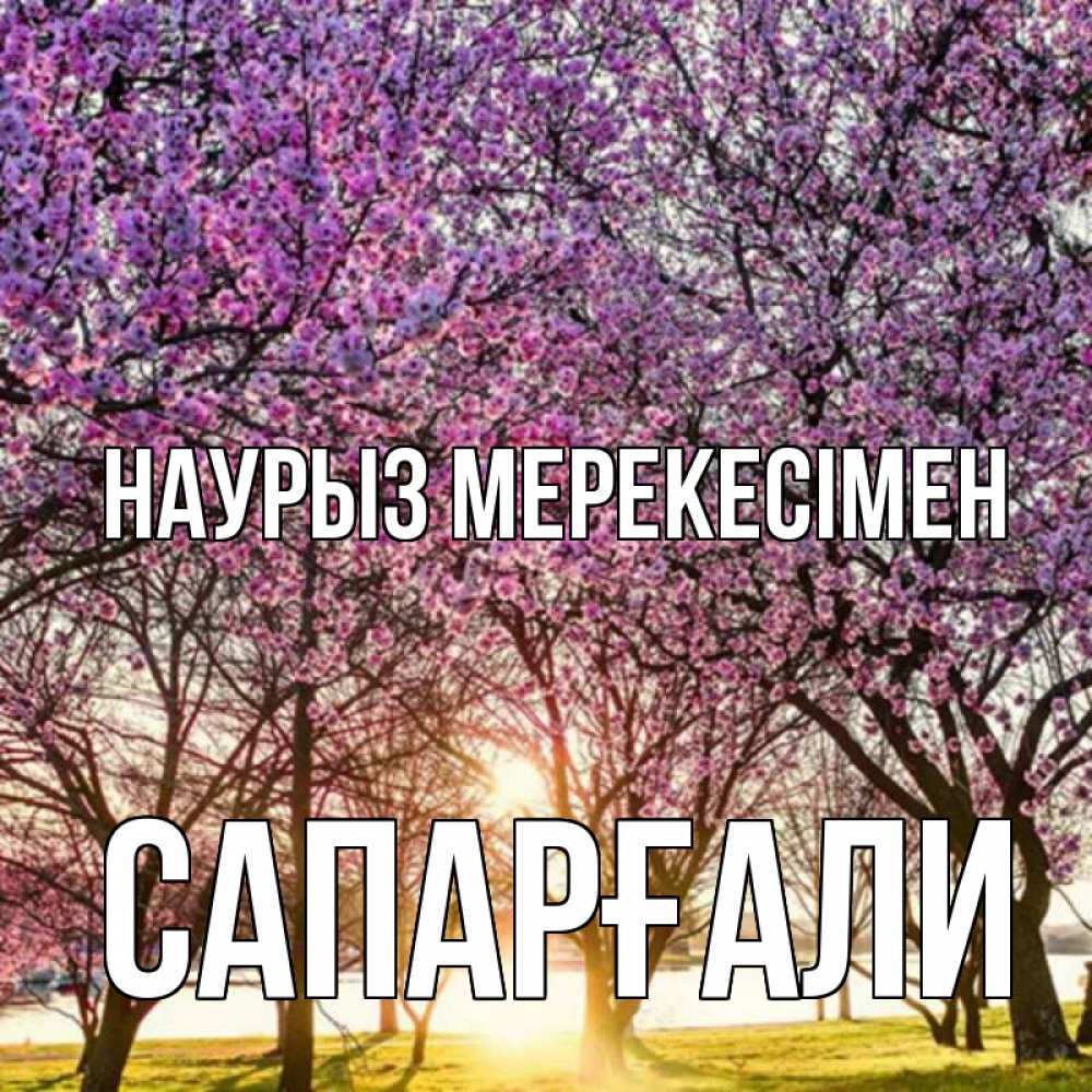 Күн сайын ашық хат с именем, САПАРҒАЛИ Наурыз мерекесімен праздник весны наурыз Онлайн тегін жүктеп алу тілектері бар керемет карта 