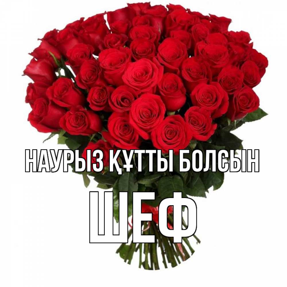 Күн сайын ашық хат с именем, Шеф Наурыз құтты болсын цветы на праздник весны наурыз Онлайн тегін жүктеп алу тілектері бар керемет карта 
