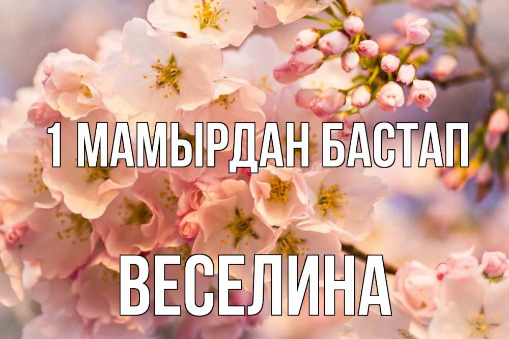 Күн сайын ашық хат с именем, Веселина 1 мамырдан бастап С 1 мая Онлайн тегін жүктеп алу тілектері бар керемет карта 