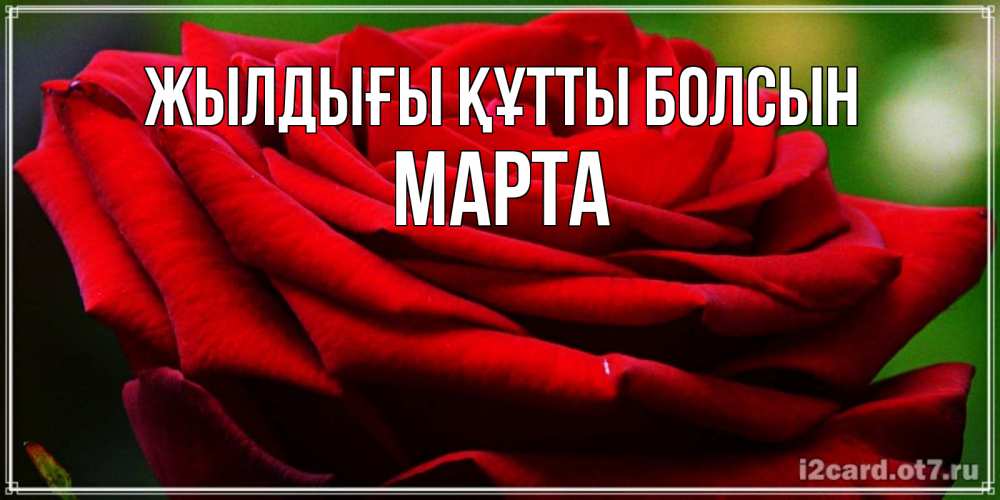 Күн сайын ашық хат с именем, Марта Жылдығы құтты болсын розочка очень красивая Онлайн тегін жүктеп алу тілектері бар керемет карта 