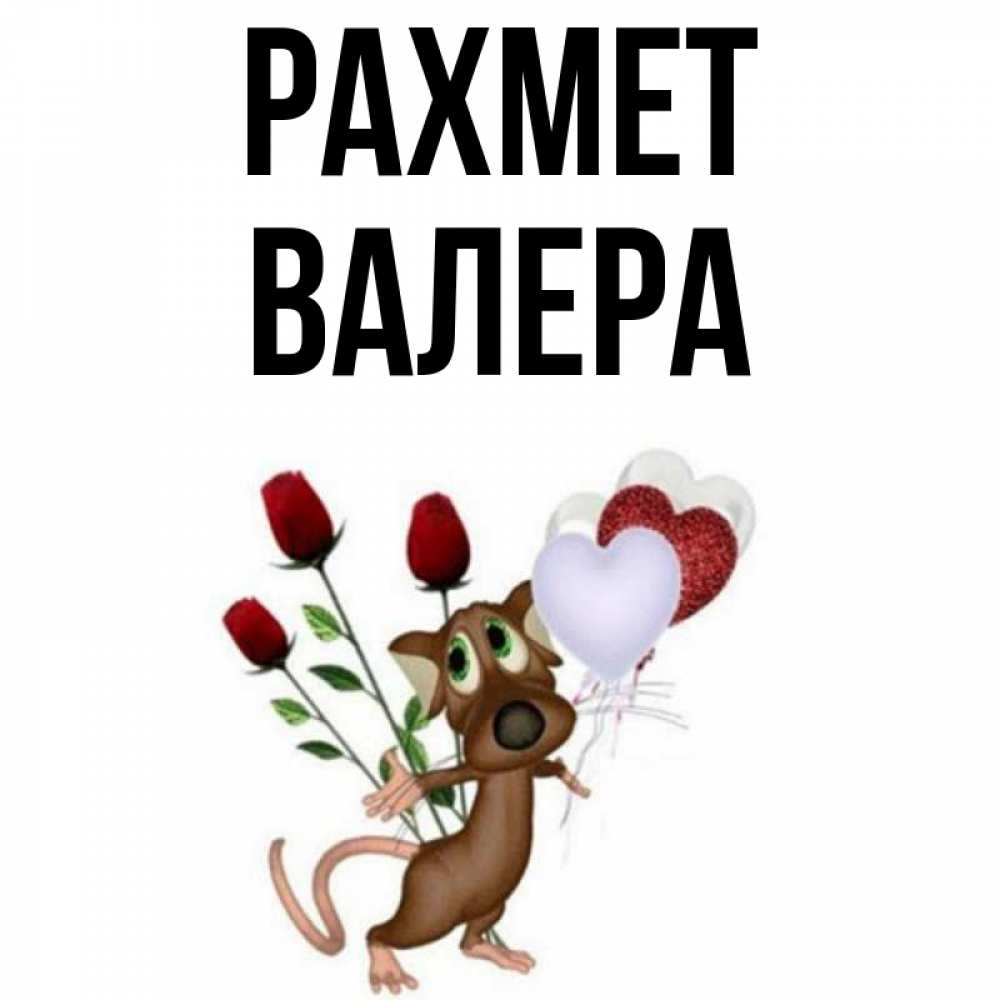 Күн сайын ашық хат с именем, Валера рахмет песик с шариками в форме сердец Онлайн тегін жүктеп алу тілектері бар керемет карта 