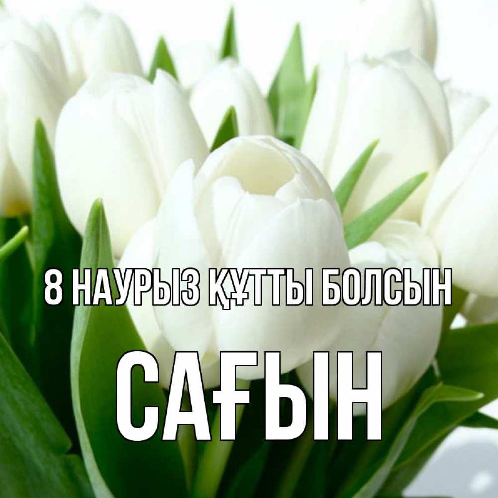 Күн сайын ашық хат с именем, САҒЫН 8 наурыз құтты болсын цветы Онлайн тегін жүктеп алу тілектері бар керемет карта 