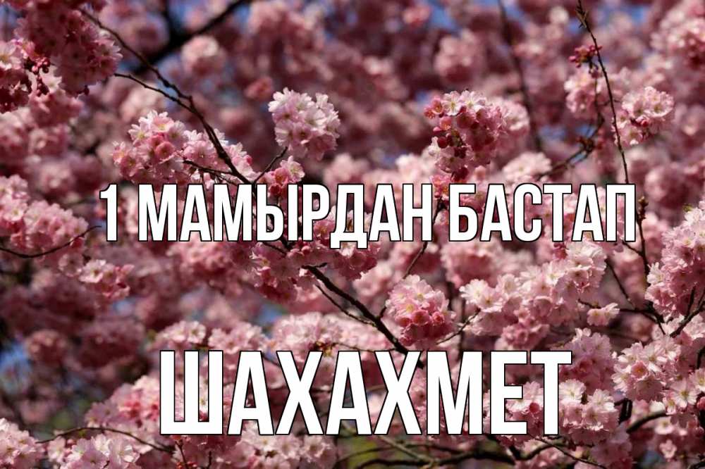 Күн сайын ашық хат с именем, ШАХАХМЕТ 1 мамырдан бастап С 1 мая Онлайн тегін жүктеп алу тілектері бар керемет карта 