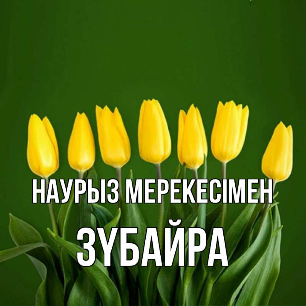 Күн сайын ашық хат с именем, ЗҮБАЙРА Наурыз мерекесімен желтого цвета 3 Онлайн тегін жүктеп алу тілектері бар керемет карта 