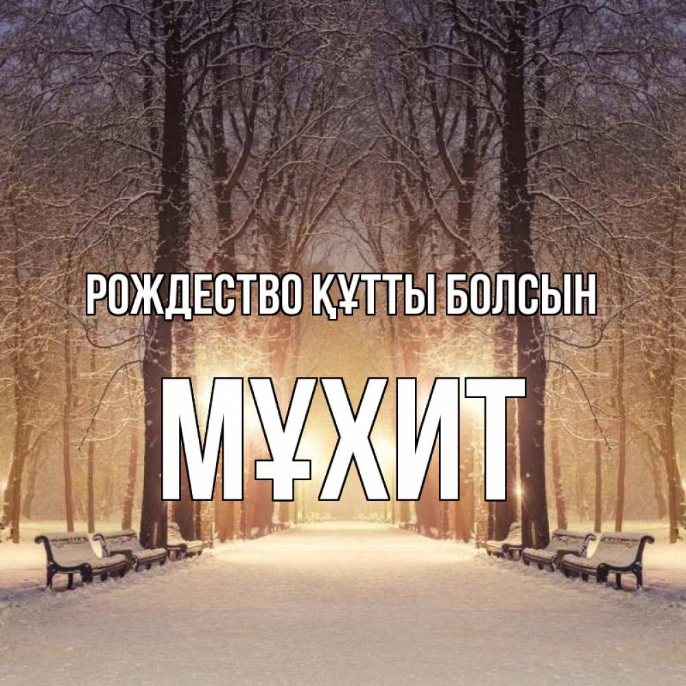 Күн сайын ашық хат с именем, МҰХИТ Рождество құтты болсын зима, парк, фонарь, лес Онлайн тегін жүктеп алу тілектері бар керемет карта 