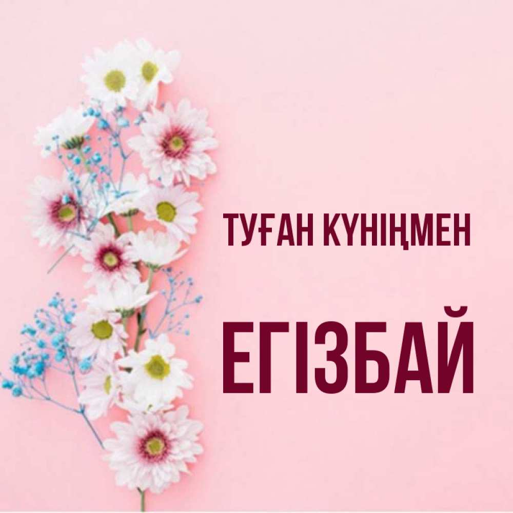 Күн сайын ашық хат с именем, Егізбай Туған күніңмен Родная моя с днем рождения тебя картинка с цветами белыми и голубыми Онлайн тегін жүктеп алу тілектері бар керемет карта 