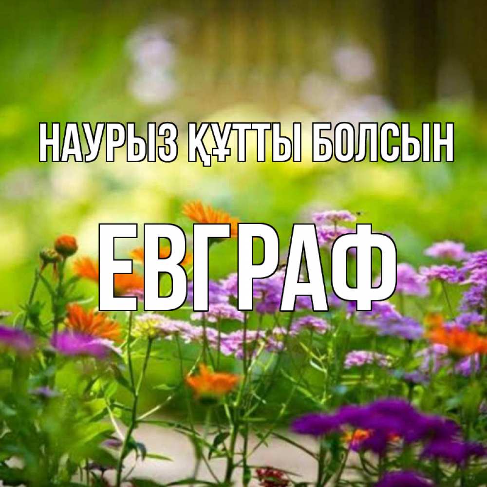Күн сайын ашық хат с именем, Евграф Наурыз құтты болсын цветы Онлайн тегін жүктеп алу тілектері бар керемет карта 