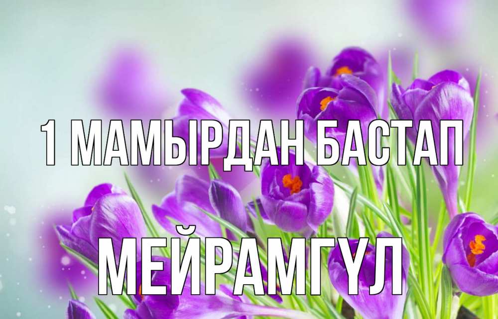 Күн сайын ашық хат с именем, МЕЙРАМГҮЛ 1 мамырдан бастап 1 мая Онлайн тегін жүктеп алу тілектері бар керемет карта 