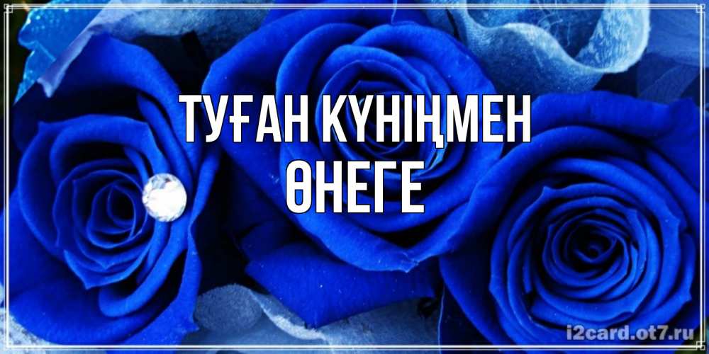 Күн сайын ашық хат с именем, ӨНЕГЕ Туған күніңмен синие розы в росе Онлайн тегін жүктеп алу тілектері бар керемет карта 