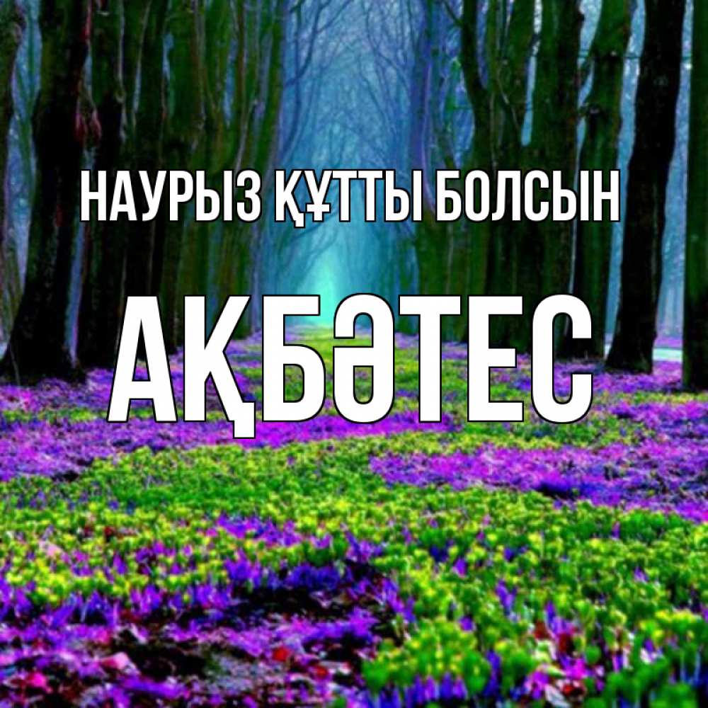 Күн сайын ашық хат с именем, АҚБӘТЕС Наурыз құтты болсын фиолетовые цветы в лесу 1 Онлайн тегін жүктеп алу тілектері бар керемет карта 