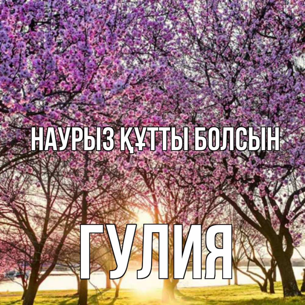 Күн сайын ашық хат с именем, Гулия Наурыз құтты болсын наурыз Онлайн тегін жүктеп алу тілектері бар керемет карта 