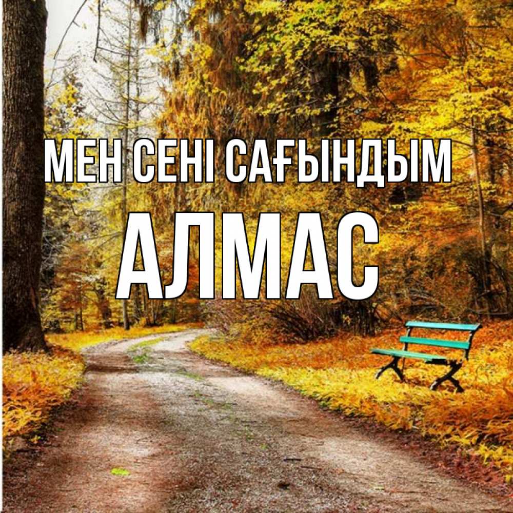 Күн сайын ашық хат с именем, Алмас Мен сені сағындым зеленая лавочка и осенний лес Онлайн тегін жүктеп алу тілектері бар керемет карта 