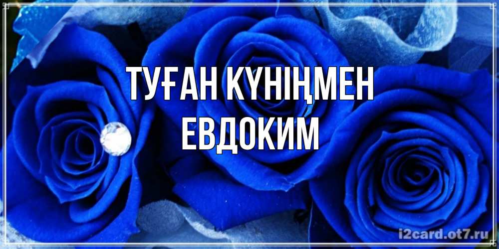 Күн сайын ашық хат с именем, Евдоким Туған күніңмен синие розы в росе Онлайн тегін жүктеп алу тілектері бар керемет карта 