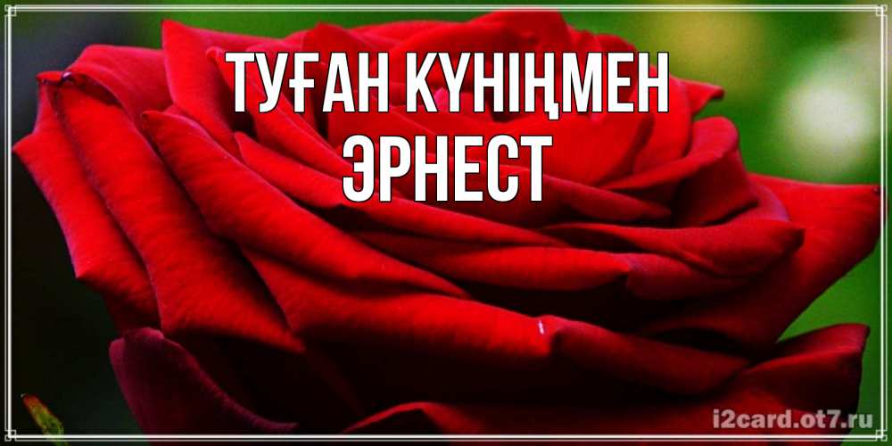 Күн сайын ашық хат с именем, Эрнест Туған күніңмен розочка очень красивая Онлайн тегін жүктеп алу тілектері бар керемет карта 