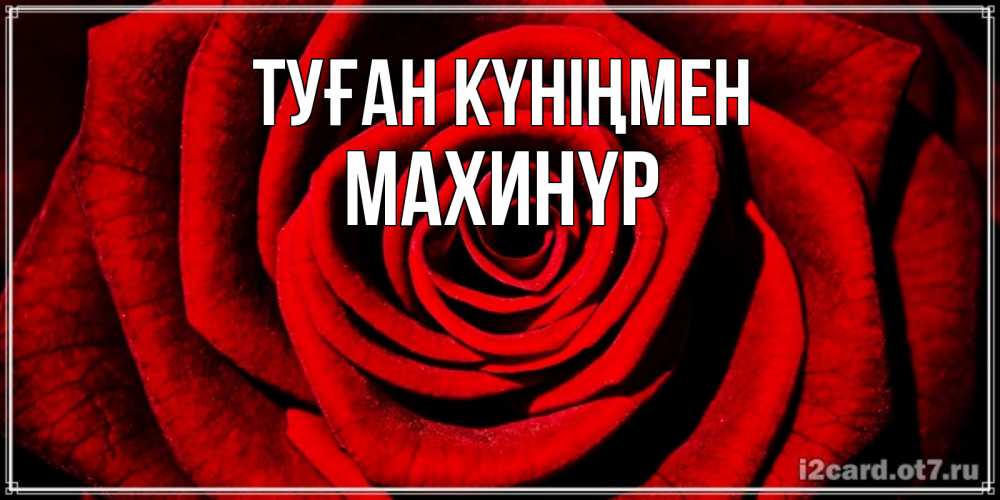 Күн сайын ашық хат с именем, МАХИНҮР Туған күніңмен алая роза Онлайн тегін жүктеп алу тілектері бар керемет карта 