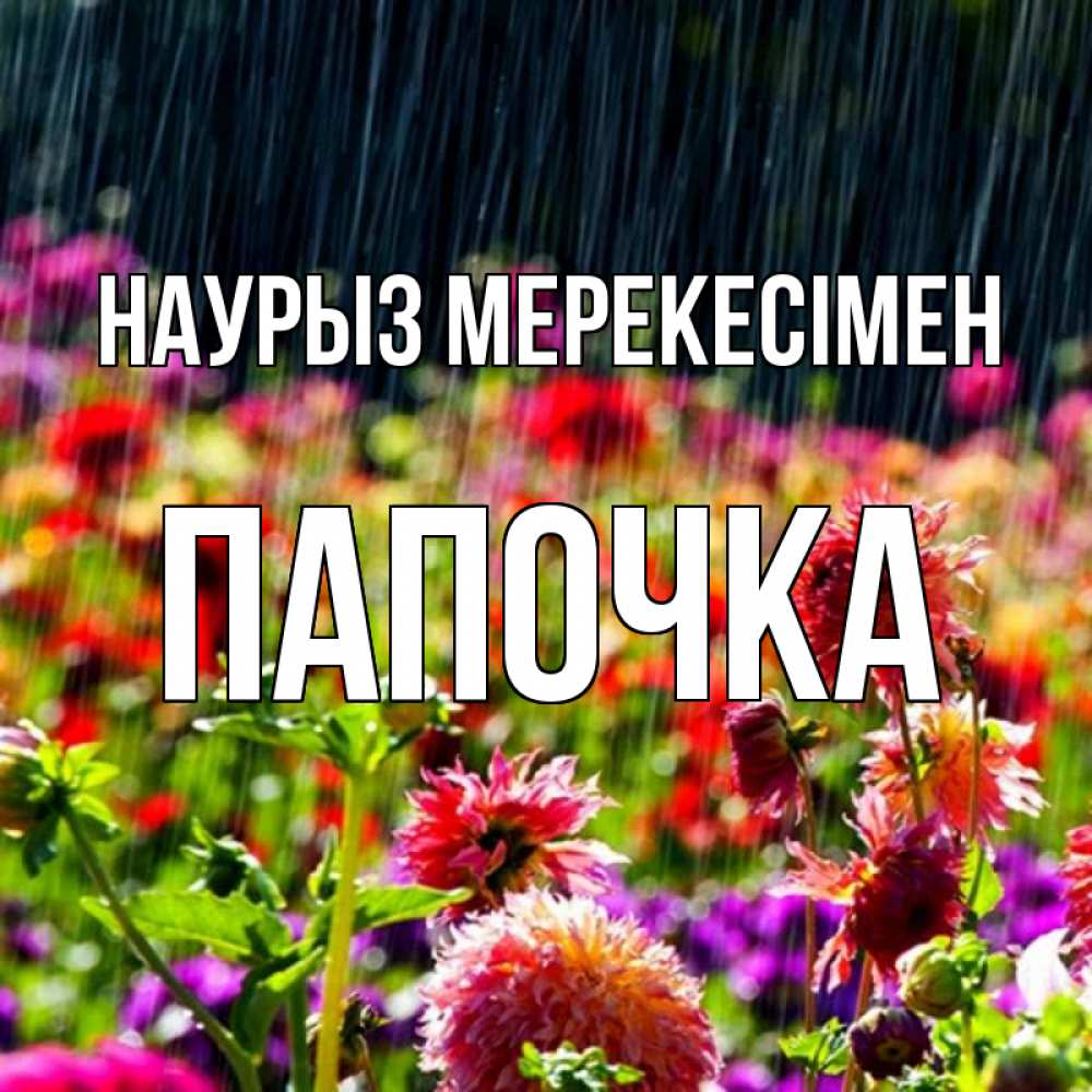 Күн сайын ашық хат с именем, Папочка Наурыз мерекесімен цветы под дождиком к международному женскому дню Онлайн тегін жүктеп алу тілектері бар керемет карта 