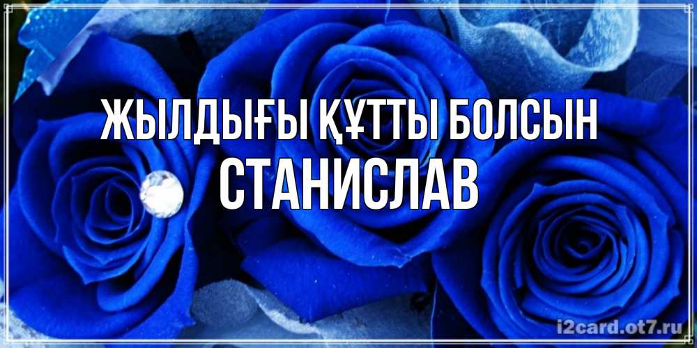 Күн сайын ашық хат с именем, Станислав Жылдығы құтты болсын синие розы в росе Онлайн тегін жүктеп алу тілектері бар керемет карта 
