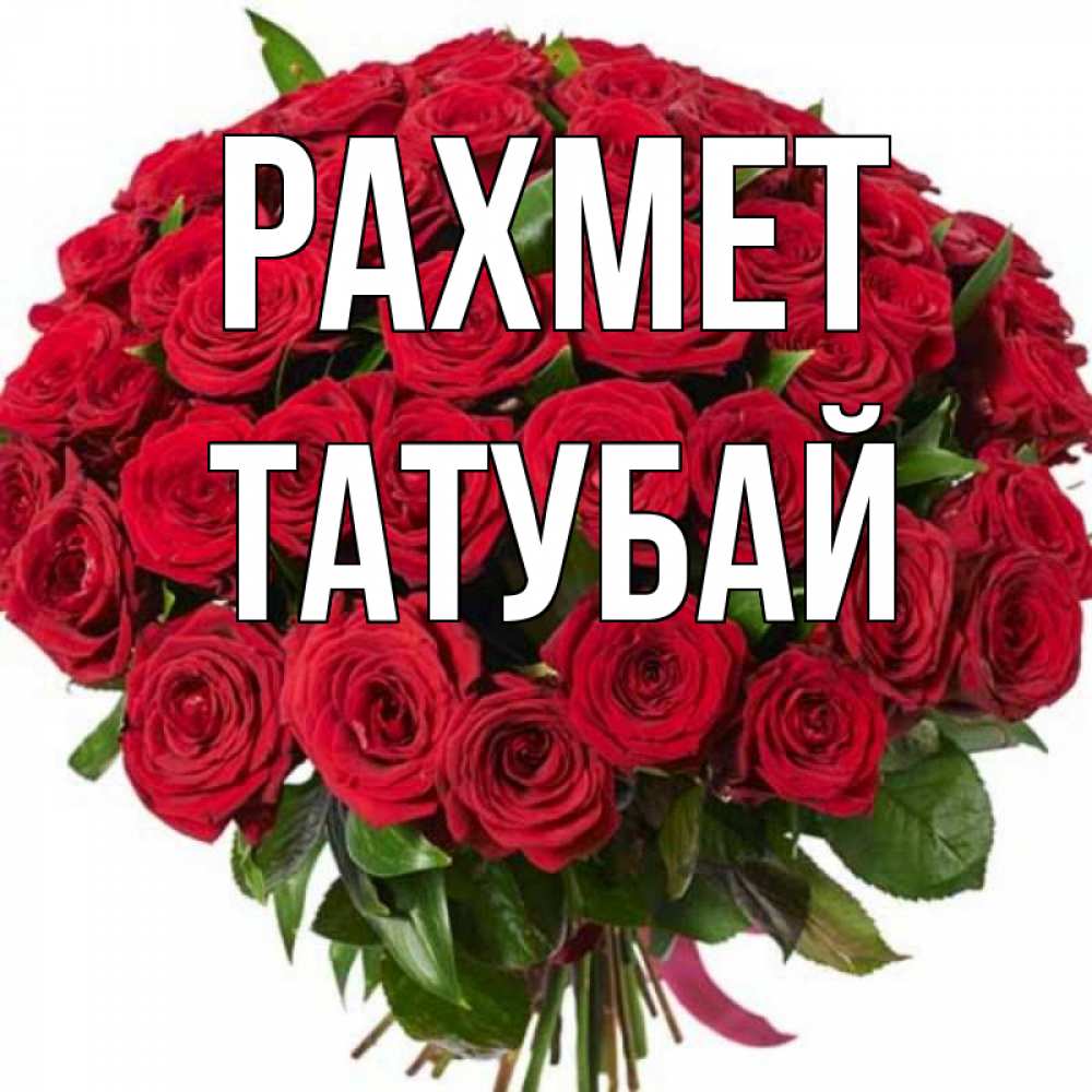 Күн сайын ашық хат с именем, ТАТУБАЙ рахмет букет красных роз Онлайн тегін жүктеп алу тілектері бар керемет карта 